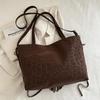 Bolsa de Palha Tecida Bolsa Feminina Bolsas de Ombro de Couro Moda Bolsas Tote de Grande Capacidade Bolsas Transversais Bolsas de Mensageiro de Viagem