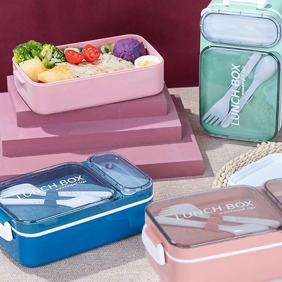 

Прочный контейнер для обеда Герметичный отсек Bento Box с посудой