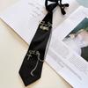 Teens Students Shirt Necktie Women College Style Plain Uniform Detachable Collars Removable Ties Costume Accessories