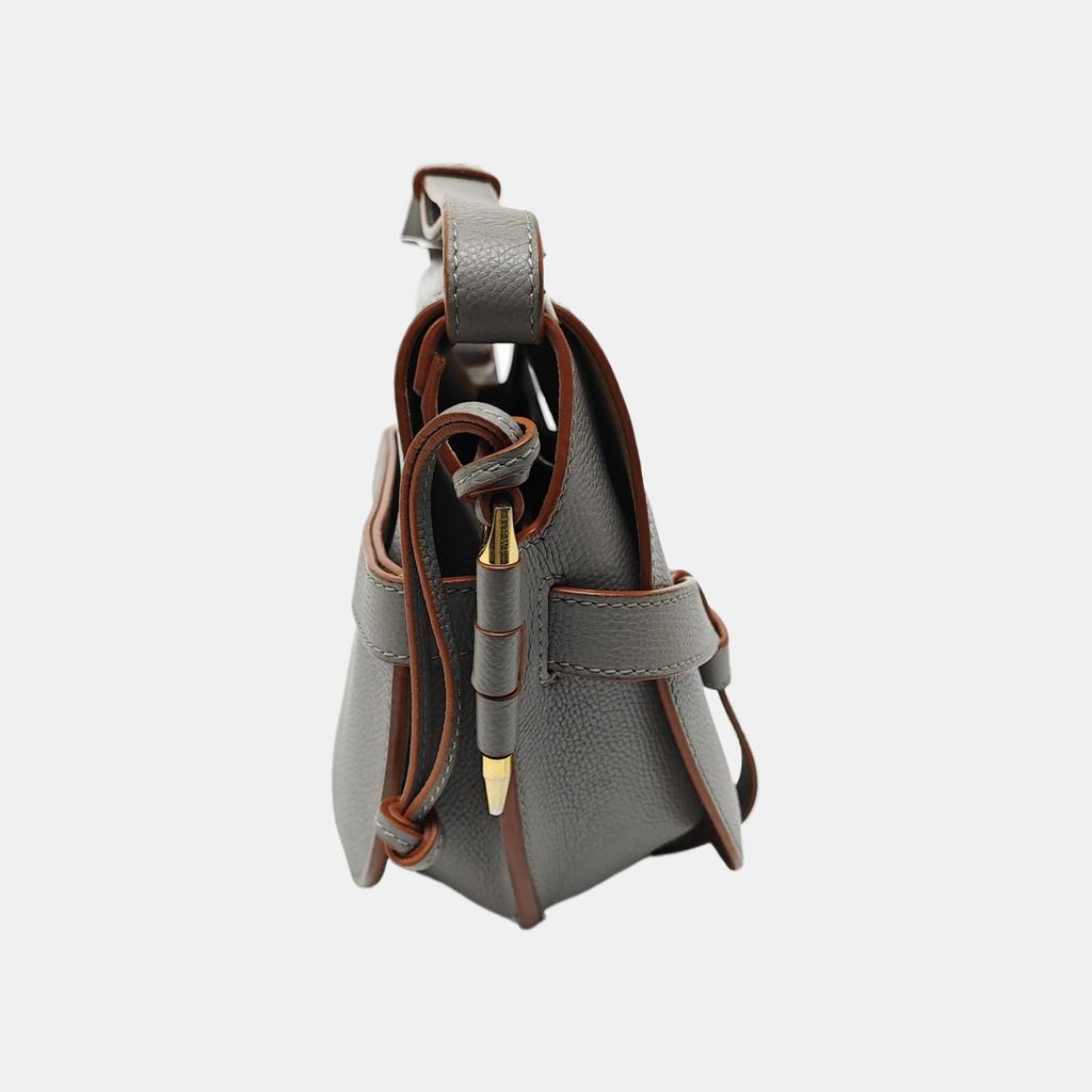 [Pre-Owned] Gate Small Gray Leather Shoulder Bag - Very Good #1XJKNAC