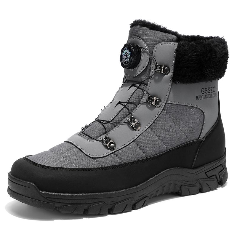 New Fall/Winter Men's Snow Boots Outdoor Anti-Slip Wear-Resistant Inner Fleece Lining for Extra Thickness Warmth High-Top Design