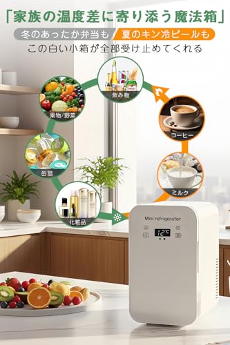 6L Mini Refrigerator, Peltier Technology, Adjustable Temperature, LCD Display, 0°C~55°C, One-Touch Operation, Keeps Food Hot and Cold, Lightweight, Qu