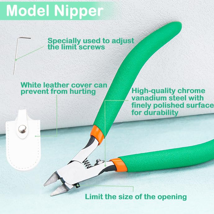 LEONTOOL Nippers for Plastic Thin Model Plastic Professional Hobby Tapered Thin Blade Gate Cutting Nippers for Plastic Plastic Nippers for Plastic