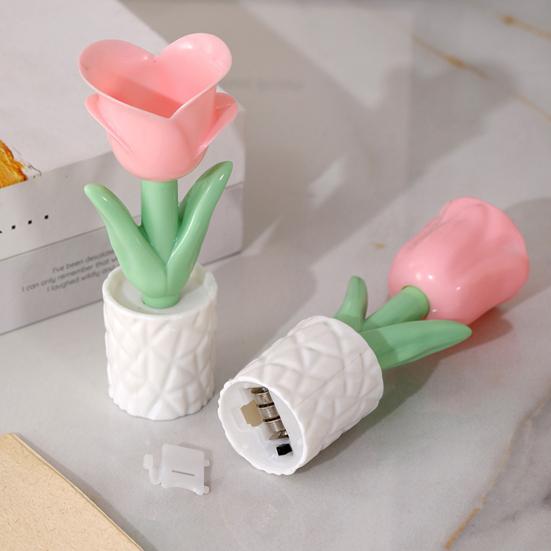 Mini LED Blume Floral mit Weichem Schein Nachtlicht Tischlampe Kreativ Batteriebetrieben Nachttisch Schreibtisch