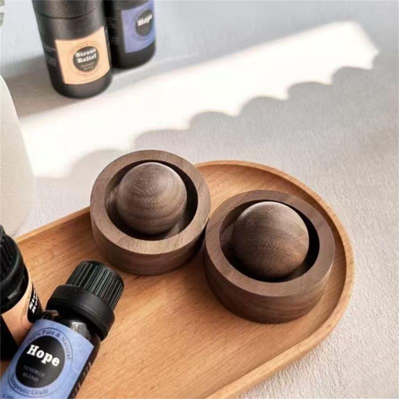 Elegant Wooden Aromas Ball Diffuser Handcrafted Solid Wood For Essential Oil No Electricity Need Home Car Decors