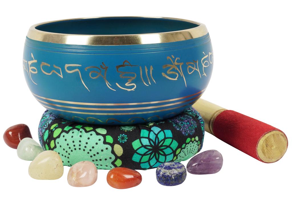 IBA Indianbeautifulart Tibetan Singing Bowl Musical Instrument For Meditation W Stick & Cushion