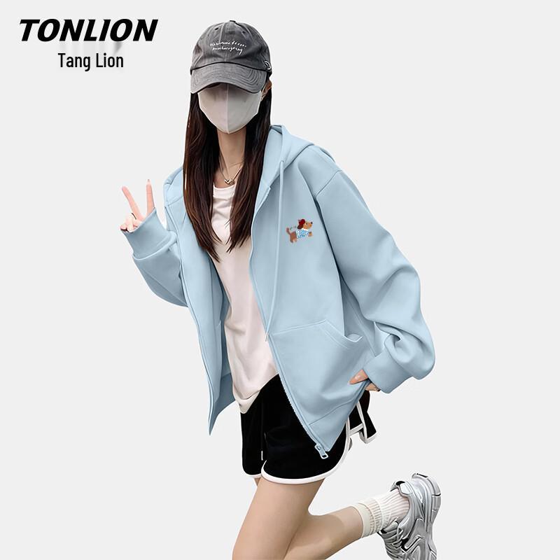 TonLion Women's Cartoon Zip-Up Hoodie