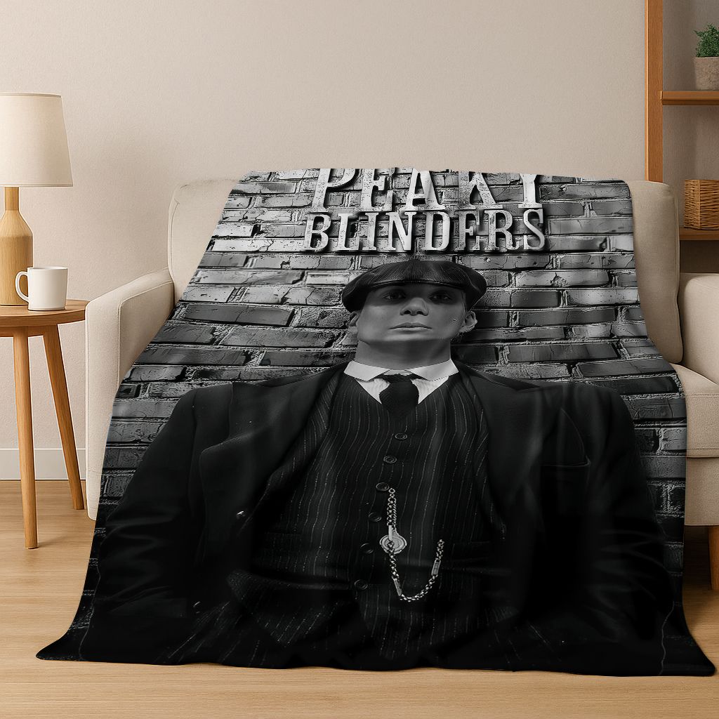 2026 Tommy Shelby P-Peaky B-Blinders Art Flannel Blanket,Cozy Soft Throw Blanket for Home Bedroom Bed Sofa Picnic Cover Gift