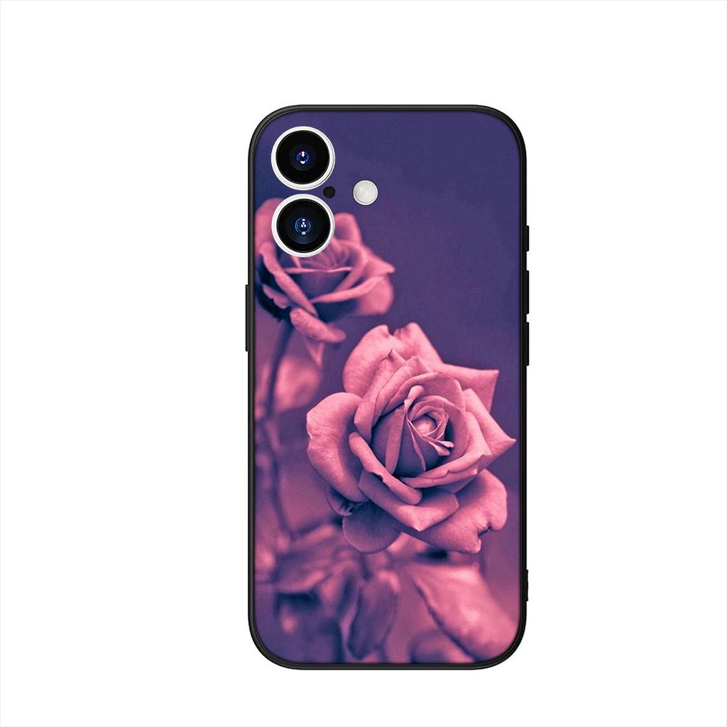 Rose Purple Lotus flower Peony Phone Cover Case for Apple iPhone 16 15 14 Plus 13 12 Mini 17 Pro Max + 16E Air 16+ ProMax Casing