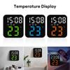 Digital Wall Clocks Temperature Date Week Dispaly LED Electronic Clock 12/24H Wall-mounted LED Alarm Clock for Bedrooms