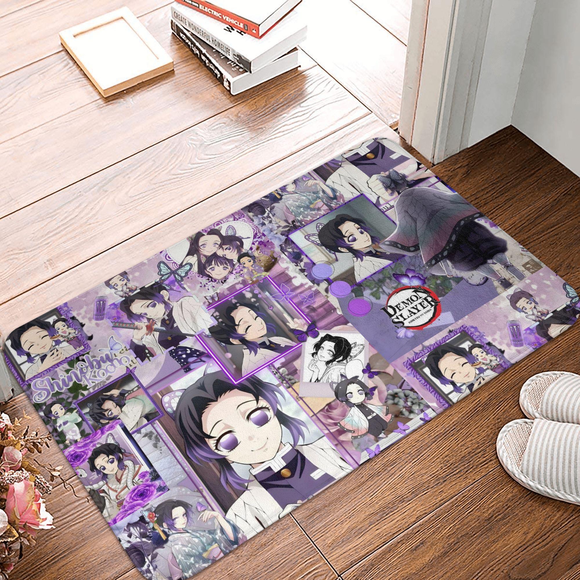 

Aniem Demon Slayer Doormat Non-Slip Entrance Kitchen Bath Floor Door Mats Garage Rug Carpet Footpad 40x60cm