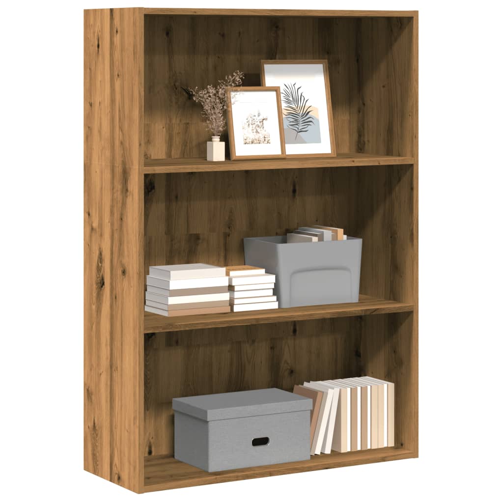 Artisan Oak Bookshelf 31.5 x 11.8 x 44.9 in (80 x 30 x 114 cm) Particleboard