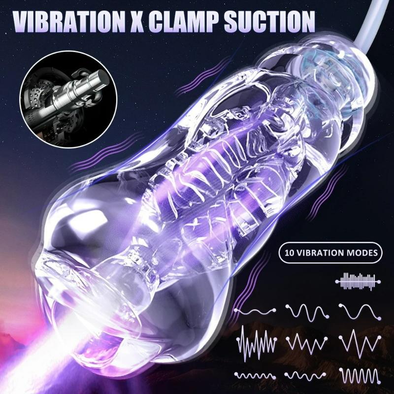 Männliche vibrierende Flugzeugtasse Vaginalkanal Prostata-Massagegerät Saugender Penis Ausdauer-Trainingsgerät Erwachsenen-Sexspielzeug