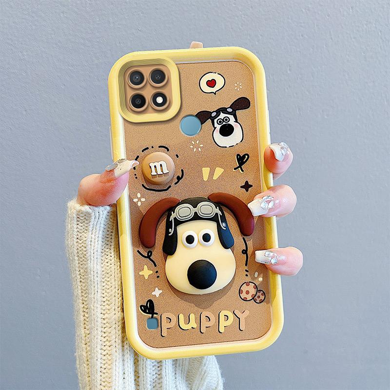 KEYSION Shockproof Case for Realme C21 Y C25Y C25S with Lanyard Silicone Cute 3D Cartoon Doll Phone Cover for Realme C11 C12 C15
