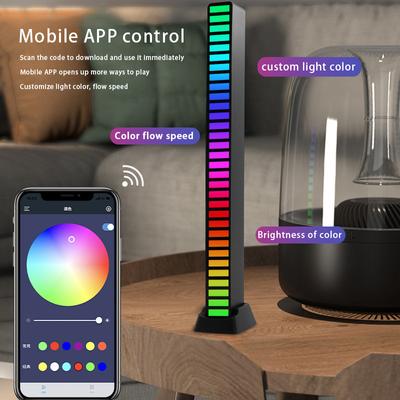 LED RGB Strip Light Music Sound Control Pickup Rhythm Ambient Lamp Atmosphere Night Lights For Bar Car Room TV Gaming Decoration
