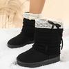 Fashion 2025 New Sweet Bowknot Snow Boots Women Winter Fashion Lace Decoration Ankle Boots for Woman Short Plush Non Slip Shoes Autumn