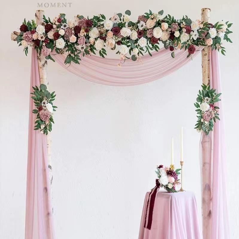 Outdoor Wedding Arch Flower Decoration Simulation Flower Welcome Flower Wedding Scene Arrangement Opening Pendant Simulation Flower 4 Pieces