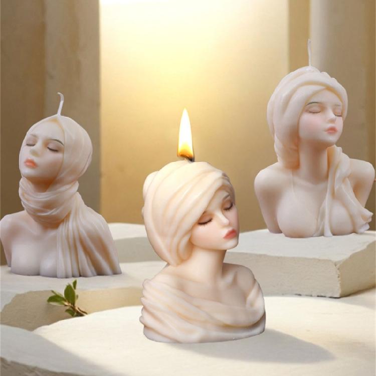 Mädchenporträt Kerzenform Handgemachte Silikonformen Epoxidharzformen Ornamentformen Gussformen Bastelbedarf