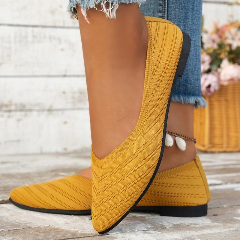 Knitted Large-size Women's Shoes Spring and Autumn New Comfortable and Breathable Fashion Versatile Casual Flats