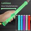 Upgraded Red Soft Silicone Wear-Resistant Fishing Rod Handle Cover with Thickened Self-Equipped Stopper