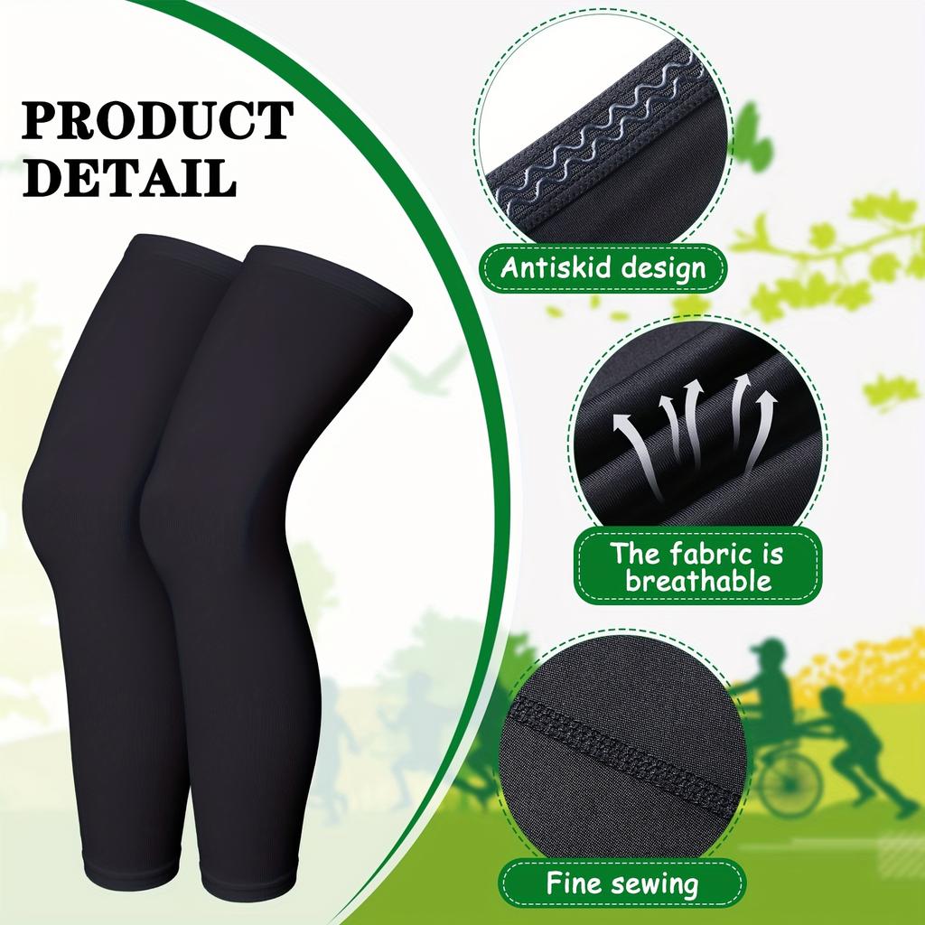 UV Protection Cycling Leg Sleeves Anti Slip Compression Calf Sleeves for Men Women Running Outdoor Sports