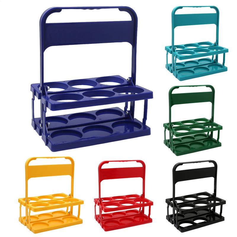 Cup Organizer Beer Bottle Carrier Drink Caddy Holder Bar Beverage Display Basket 6 Pack Wine Rack Durable Foldable Reusable