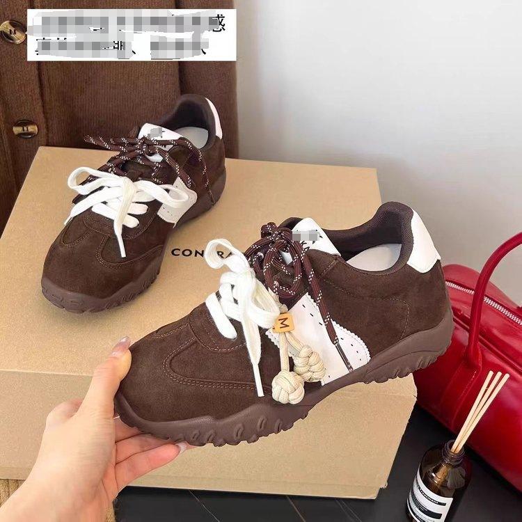 Popular height increase 5cm German training shoes women's 2025 autumn new versatile sports leisure sports board shoes retro single shoes