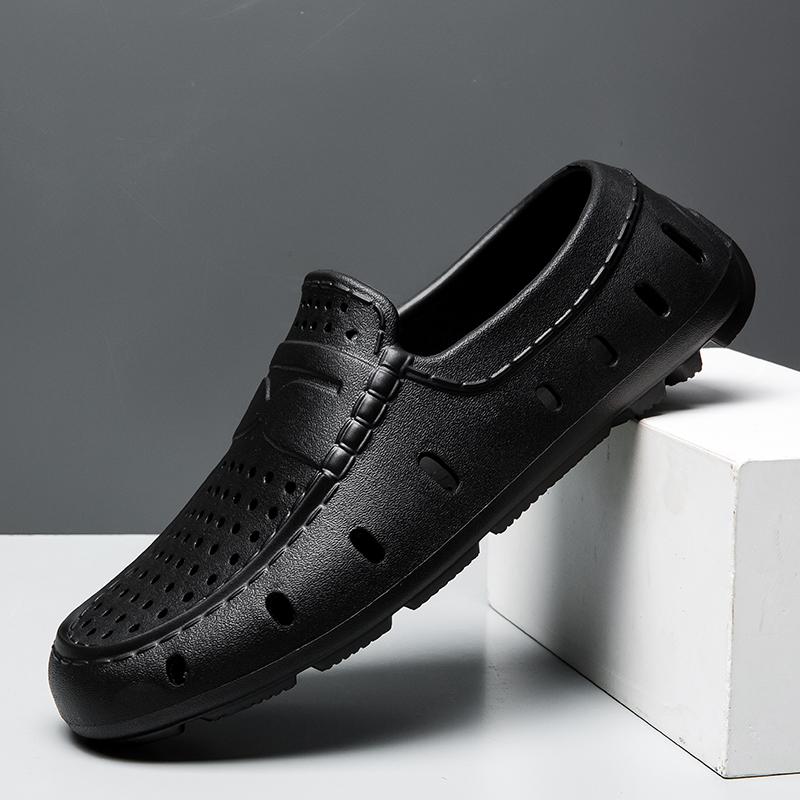 

Comforty Men Slippers Summer Men s Slip On Loafers Waterproof Sandals Fashion Men s Beach Flip Flops Soft Sandals With Support 39 чорний