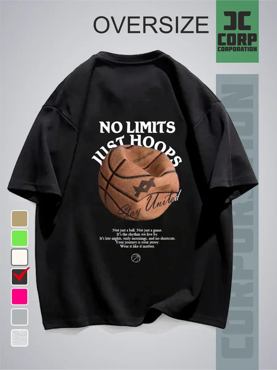 Oversized t-shirt with basketball print S