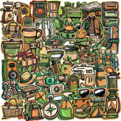 50 Outdoor Camping Ausrüstung Graffiti Aufkleber Dekorieren Gitarre Notizbuch Koffer DIY Wasserdichte Aufkleber
