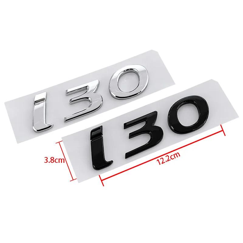 CMQW3 3d Abs Chrome Black Logo I30 Emblem Letters Nameplate Sticker Car Trunk Badge For Hyundai I30 Sticker Accessories