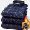 Men's Winter Sherpa Lined Flannel Shirt Jackets Long Sleeve Button Down Fleece Dress Shirts for Men Casual Warm Comfortable Thermal Shirt With Pockets