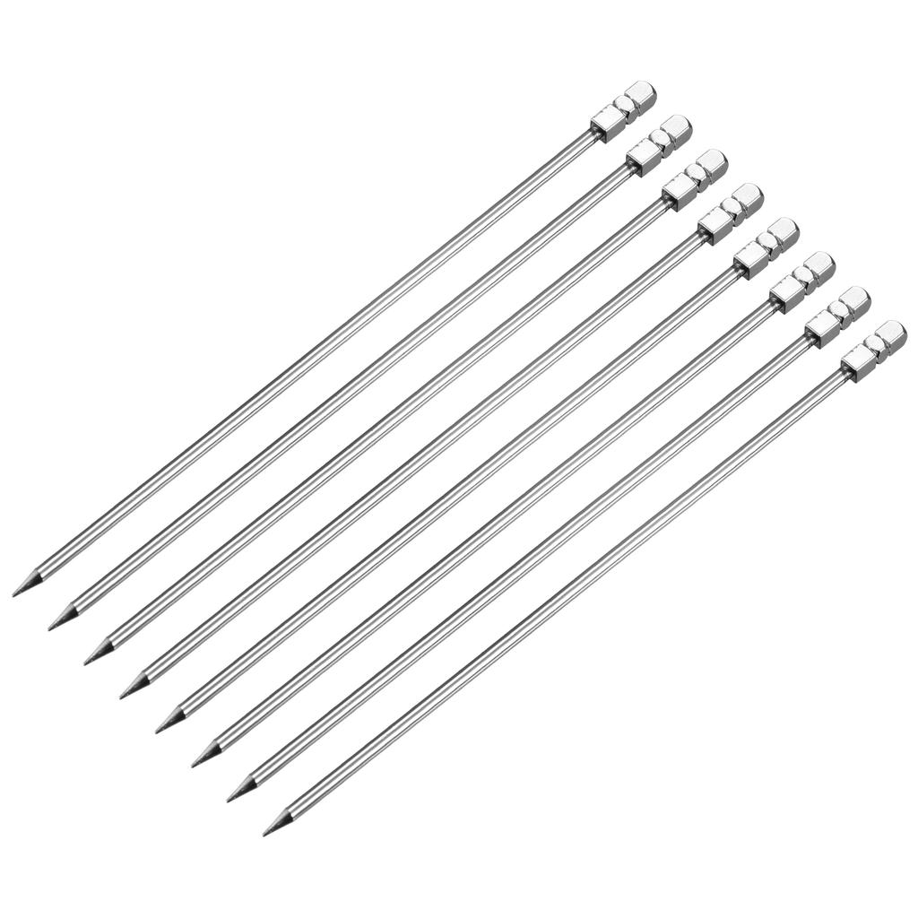 8 st Metall Cocktailpinnar Återanvändbara Rostfritt Stål Cocktailtandpetare Cirkelform för Fest Bar Drycker Förrätt Frukt 11cm