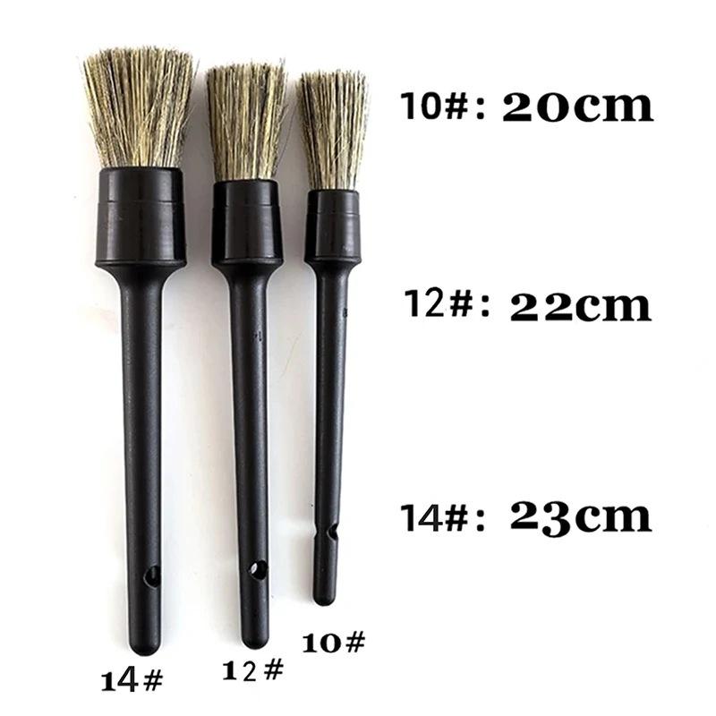 5/3PCS Car Exterior Interior Detail Brush Boar Hair Bristle Brushes for Car Cleaning Auto Detail Tools Dashboard Cleaning Brush