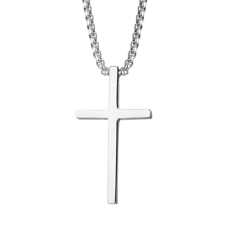 Men's Trendy Titanium Stainless Steel Cross Pendant Necklace