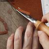1PC DIY Leather Craft Edge Beveler Skiving Beveling Knife Cutting Hand Craft Tool with Wood Handle