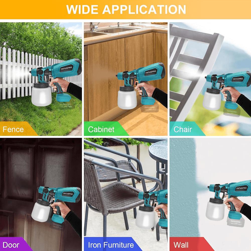 Akku-Elektrospritzpistole HVLP Farbspritzgerät Auto Möbel Wand Stahlbeschichtung Airbrush Für Makita 18V Akku(Keine Batterie)