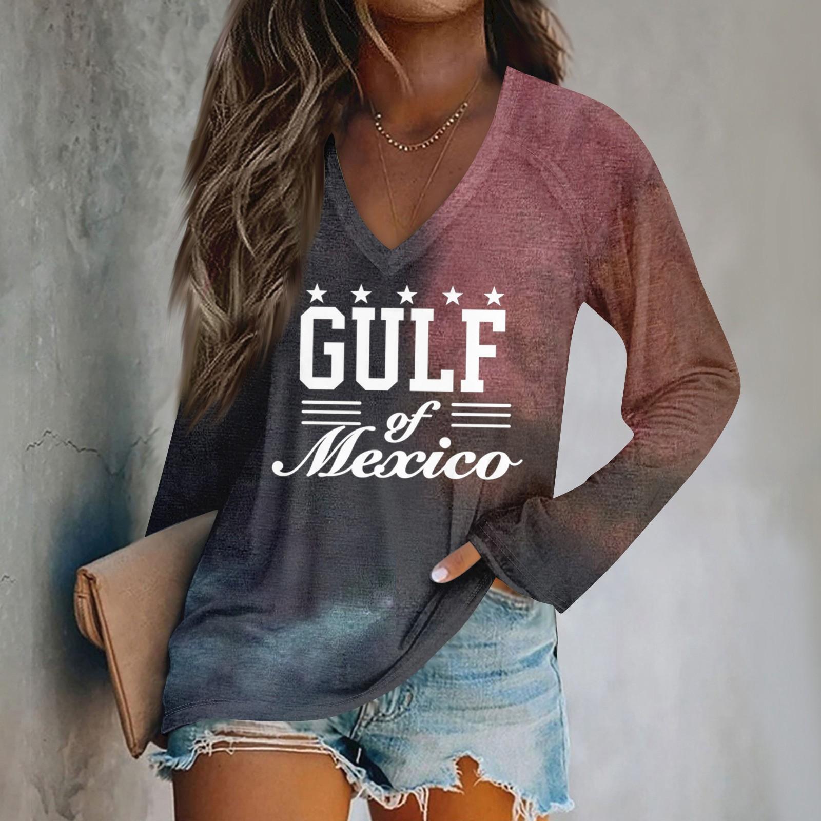 

Женская футболка Of Mexico с длинным рукавом и V-образным вырезом в стиле ретро L красный