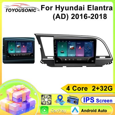 Android Car Radio For Hyundai Elantra 6 (AD) 2016-2018 2 Din Multimedia Player 4G WIFI GPS Carplay Head Unit Auto Stereo