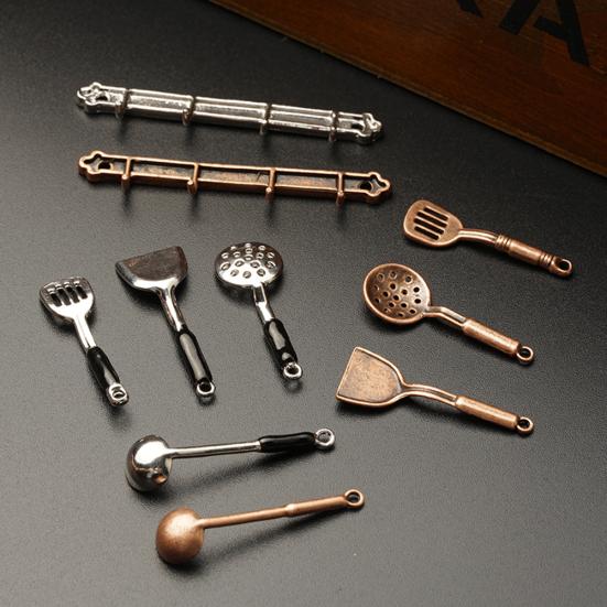 5Pcs Kitchen Dollhouse Miniature Spoon Shovel Cookware Tools DIY Accessories Kit