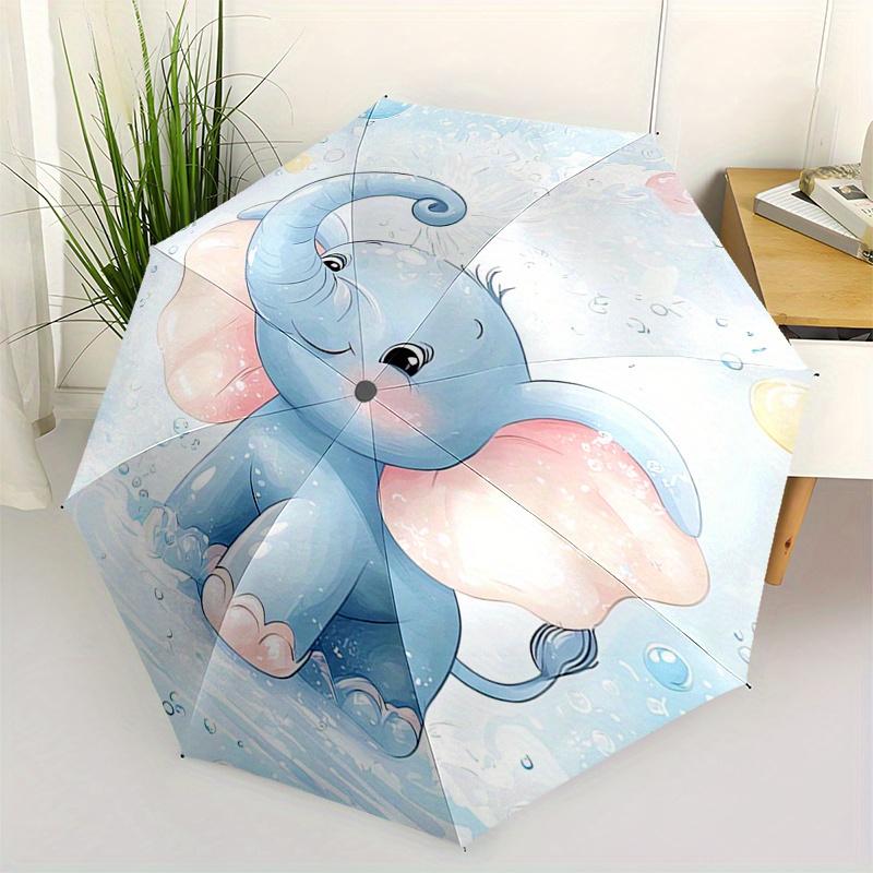 

Elephant,Bubbles Automatic Folding Umbrella Simple 8 Rib Design, Bright Cartoon Pattern, Durable Iron Frame, Suitable For Travel, Outdoor,