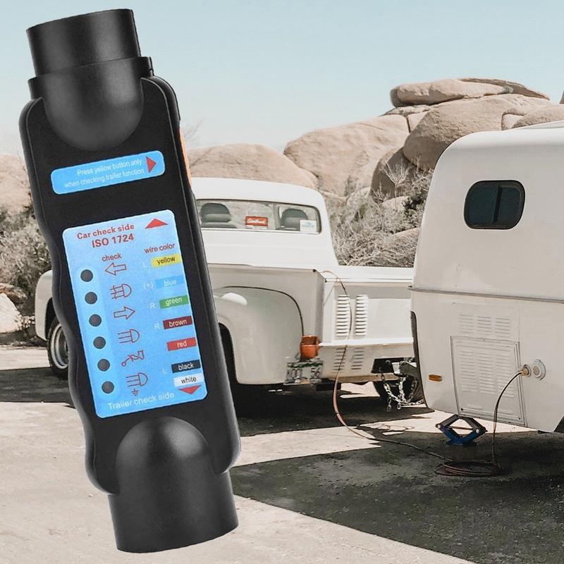 12V 7 Pin Car Towing Light Tester Trailer Plug Socket Diagnostic Tools Wiring Check Light Test Plug Socket Car Truck Accessories