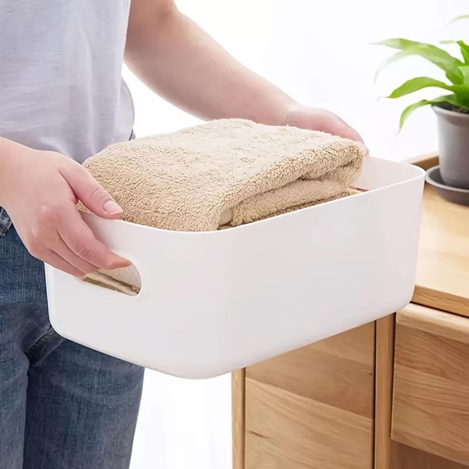 

Plastic Storage Box Desktop Organizer for Cosmetics Stationery Kitchen Home one size білий