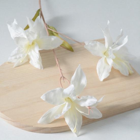 3 Heads Artifical Lily Flowers Full Blooms Fake Real Touch Flower Bouquets for Wedding Party Decor Home Table Centerpiece