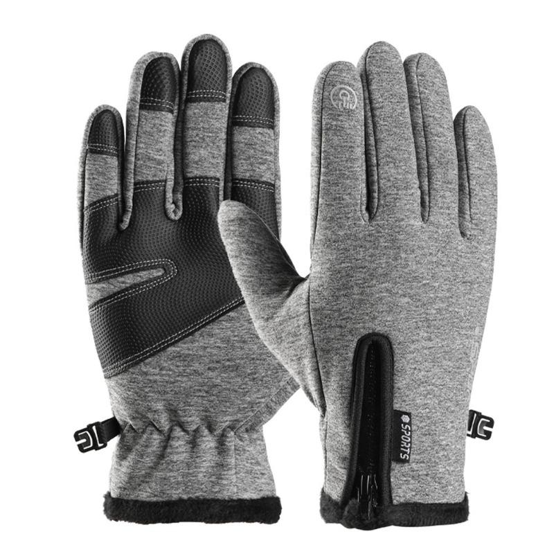 Warm Gloves Men's Fleece Cold-proof, Waterproof and Non-slip Outdoor Electric Vehicle Autumn and Winter Windproof Riding Gloves