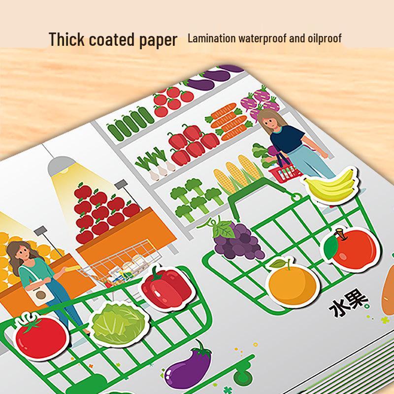 Quiet Tear-Resistant Cloth Baby Book with Velcro - Early Education Toy