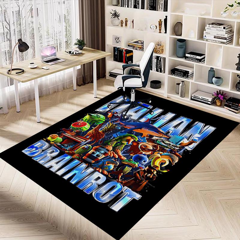 Italian Brainrot Adventure Carpet For Playroom Bedroom Living Room Sofa Home Decorkids Game Area Rug Nonslip Floor Mat