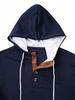 Men's Solid Color Jacquard Hooded Sweatshirt - Autumn/Winter European American Style, Loose Fit Casual Outerwear