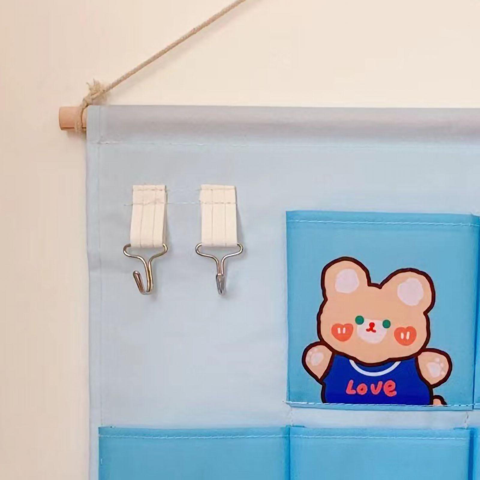 

Wall Hanging Storage Bag Fabrics Door Wall Mounted Storage Pockets Home Decoration for Dormitory Bedside Closet Large