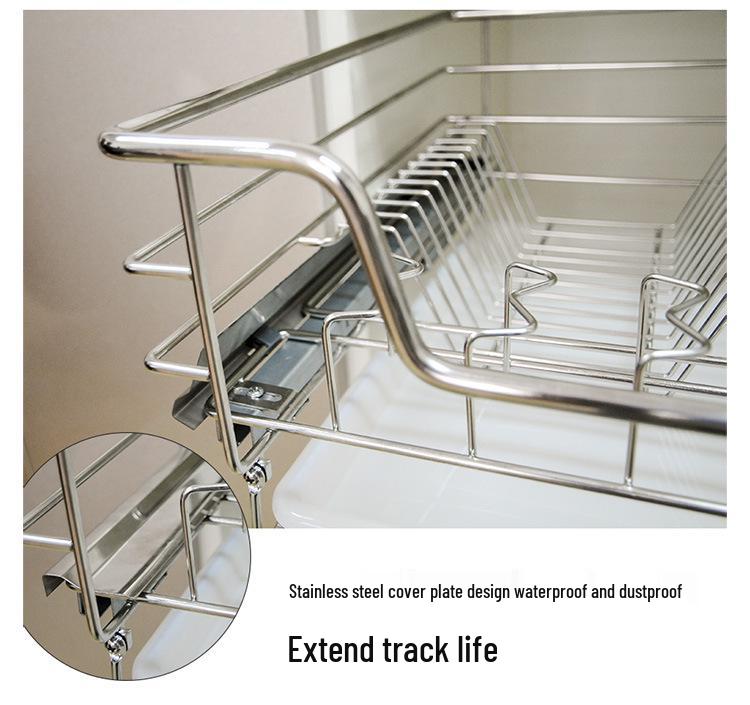 Shane Dvouvrstvý výsuvný košový zásuvkový regál pro kuchyňské skříňky